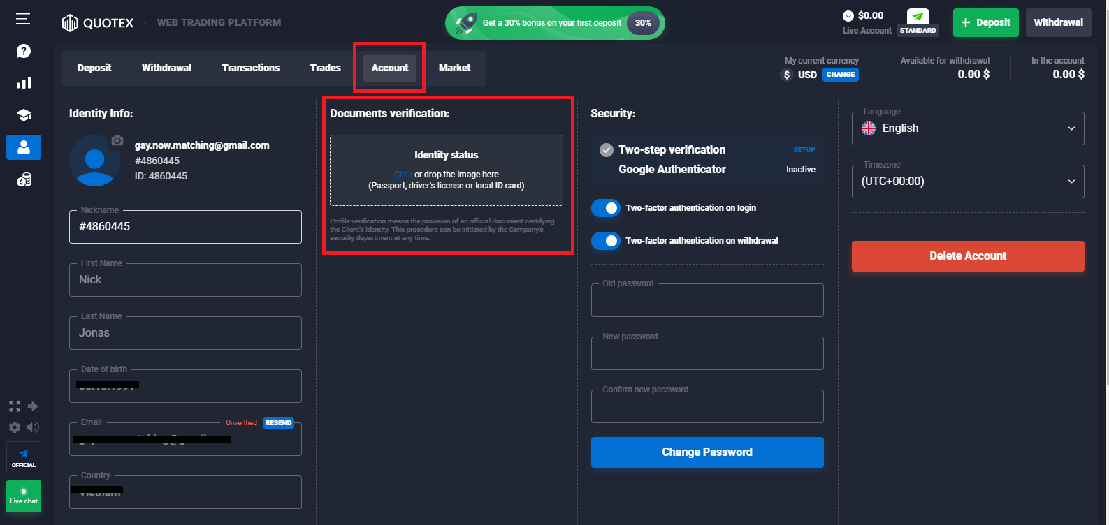 How to login and verify account in Quotex