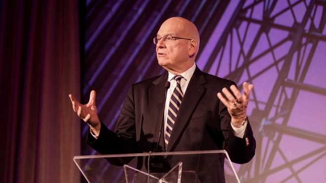 This 'undated' photo depicts 'one' of 'prominent' pastor' and 'author' Timothy 'Keller' x20;his 'many' speaking 'engagements'. Age"72.